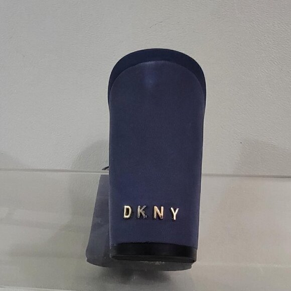 DKNY Womens Hester Fabric Peep Toe Mules, Blue Suede Heels - Picture 8 of 10